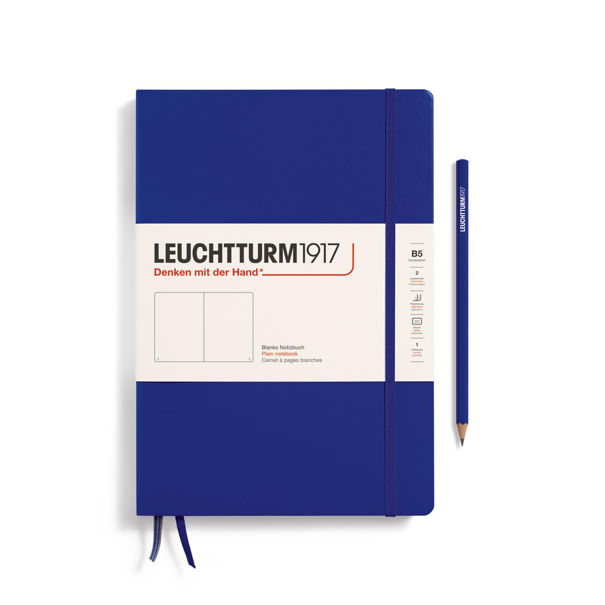 LEUCHTTURM1917 372344 Taccuini Composition B5, Copertina rigida, 219 pagine numerate, Ink, Bianco