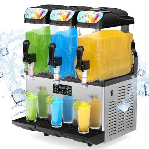 Image of 45L /12Gal Commercial Slushie Machine, Ultra-Quiet Frozen Drink Dispenser with 1300W Fast Cooling, Margarita /Smoothie Maker for Bar Restaurant Food Truck, Auto Clean, ETL Listed