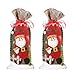 HEMOTON 2pcs Bande Dessinée Rustique De Bouteille De Vin De Noël De Noël Imprimé Bouteilles De Champagne Manches Vin Sacs Décor De Table (Santa)