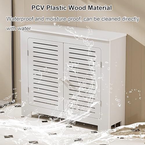 Detive STO Waterproof PVC Radiator Covers for Old Radiators, Stylish 2-Door Cabinet, Ideal for Home & Office Decoration, Durable & Functional Solution