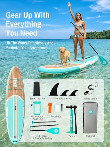 Image of Niphean Inflatable Stand Up Paddle Board with SUP Accessories, Anti-Slip EVA Deck, 10'6'' Inflatable Paddle Boards for Adults & Youth of All Skill Levels
