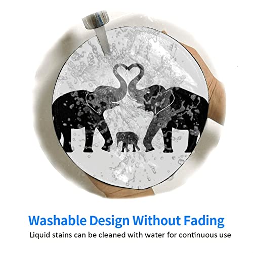 Tapis de souris rond éléphants de haute qualité et durable