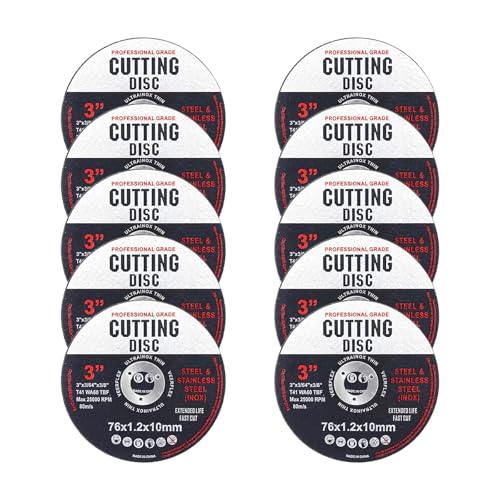 Set de 10 discos de solapa para amoladora angular de 76 mm, discos de sierra de alta precisión para corte rápido de aluminio, metal, madera, hierro y acero, para bricolaje y trabajos profesionales
