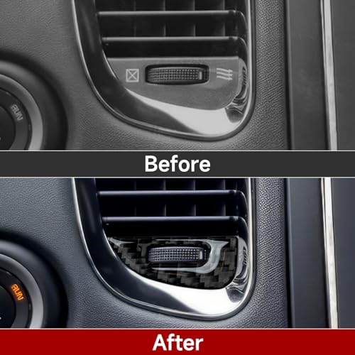 Image of Car Air Vent Switch Knob Cover Decals for 2011-2020 Dodge Durango Accessories Carbon Fiber Interior Stickers