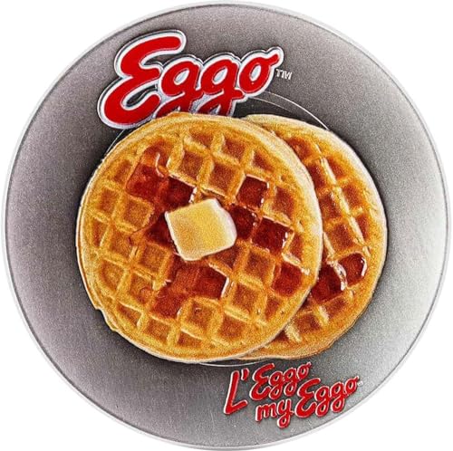 Eggo Waffle Plate 1 Oz Moneda Plata 5000 Francs Chad 2024