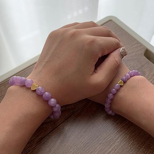 Image of DOLLESS Back to School Bracelets Matching Heart Mother Daughter Bracelets First Day of School Gifts