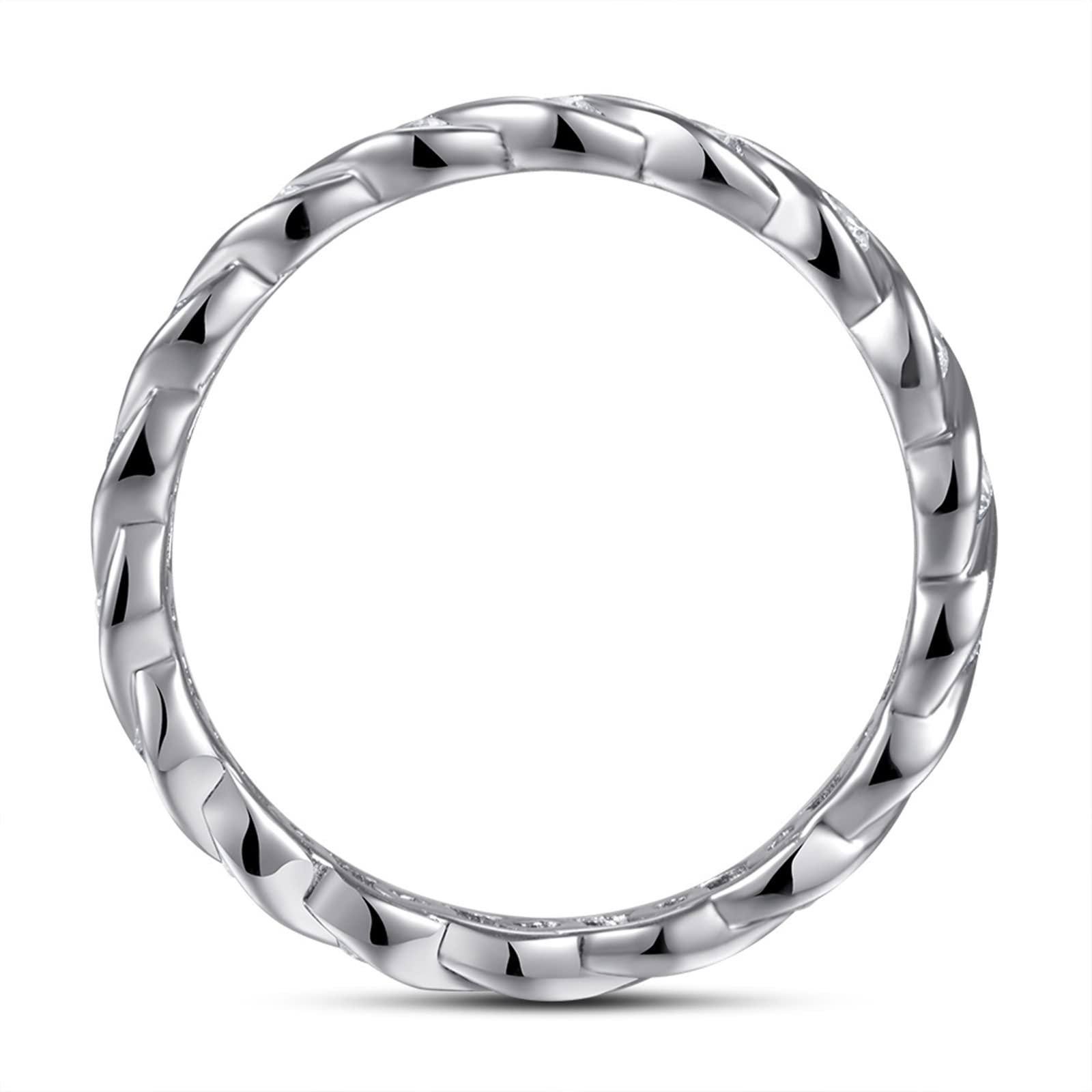 AMDXD Anillos de boda de plata 925, anillos de onda, para mujeres, niñas, niños, confirmación, regalos para niñas, joyas para mujer
