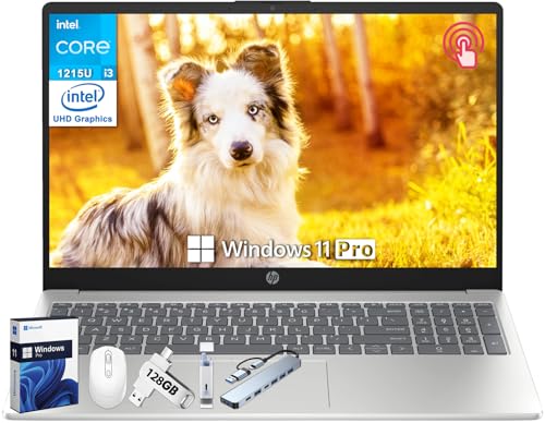 HP 15.6インチ タッチスクリーンノートパソコン 学生&ビジネス用 Intel 第12世代 Core i3-1215U 64GB RAM 2TB SSD Intel UHD Graphics、高速充電、HDカメラ、Microsoft Office生涯ラ
