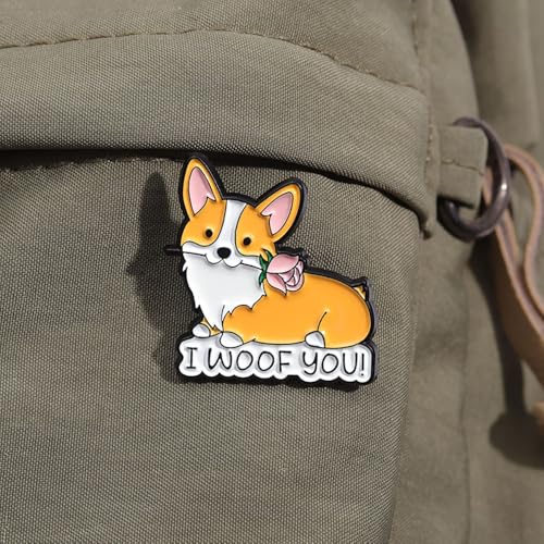 Image of Funny Animal Enamel Pins Set Corgi Frog Goose Cat Themed Badge Pins for Backpack Novelty Lapel Pins for Clothes Cartoon Brooches for Hats Bags Jackets
