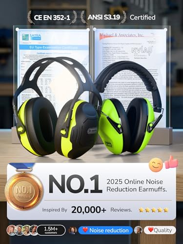 Image of Dr.meter Noise Reduction Ear Muffs, SNR34dB Ear Protection Noise Cancelling Headphones for Kids Autism Sensory, Adults Hearing Protection Earmuffs for Shooting Gun Range, Mowing, Monster Jam