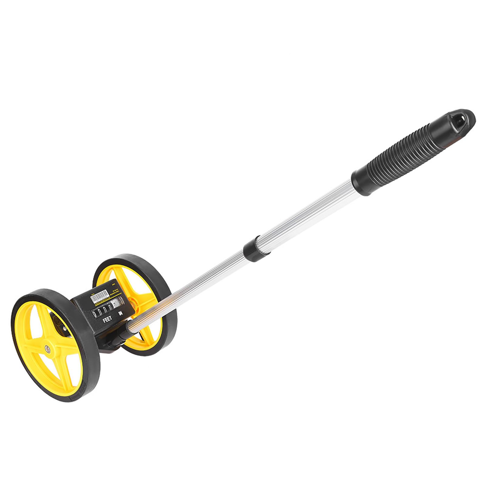 Mesurer la distance avec cette double roue de mesure 9999m jaune ergonomique