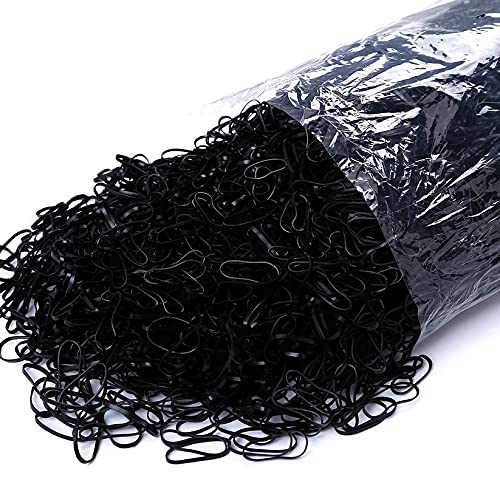 Mini Haargummis Gummibänder Gummiringe,1KG/11000 Stück,DICK,Schwarz