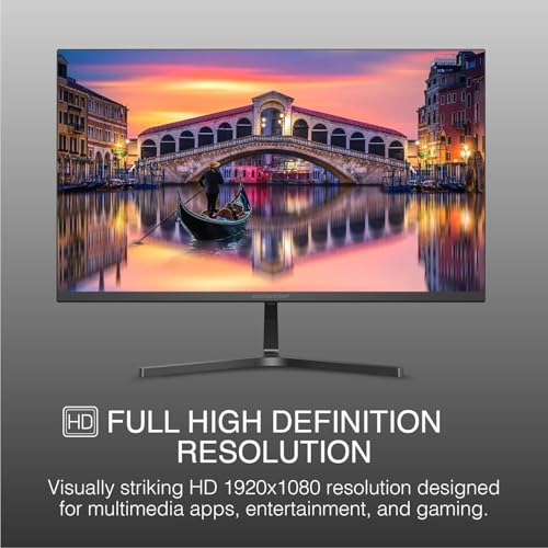 Image of Packard Bell airFrame 24 inch FHD Monitors + Wireless Keyboard & Mouse, VESA Mount Compatible, HDMI /VGA, Tilt, Slim Bezel, for Home, Office, Light Gaming - 2 Pack