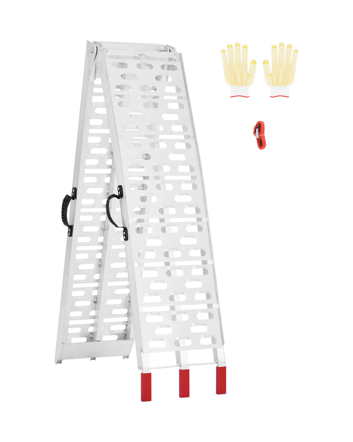 VEVOR Rampas de Aluminio Capacidad Carga 340 kg 1 Pieza Rampas Resistentes 2285 x 305 x 50 mm Rampa de Carga Estable Universal con Asas, Aptas para ATV, UTV, Motocicletas, Bicicletas Eléctricas