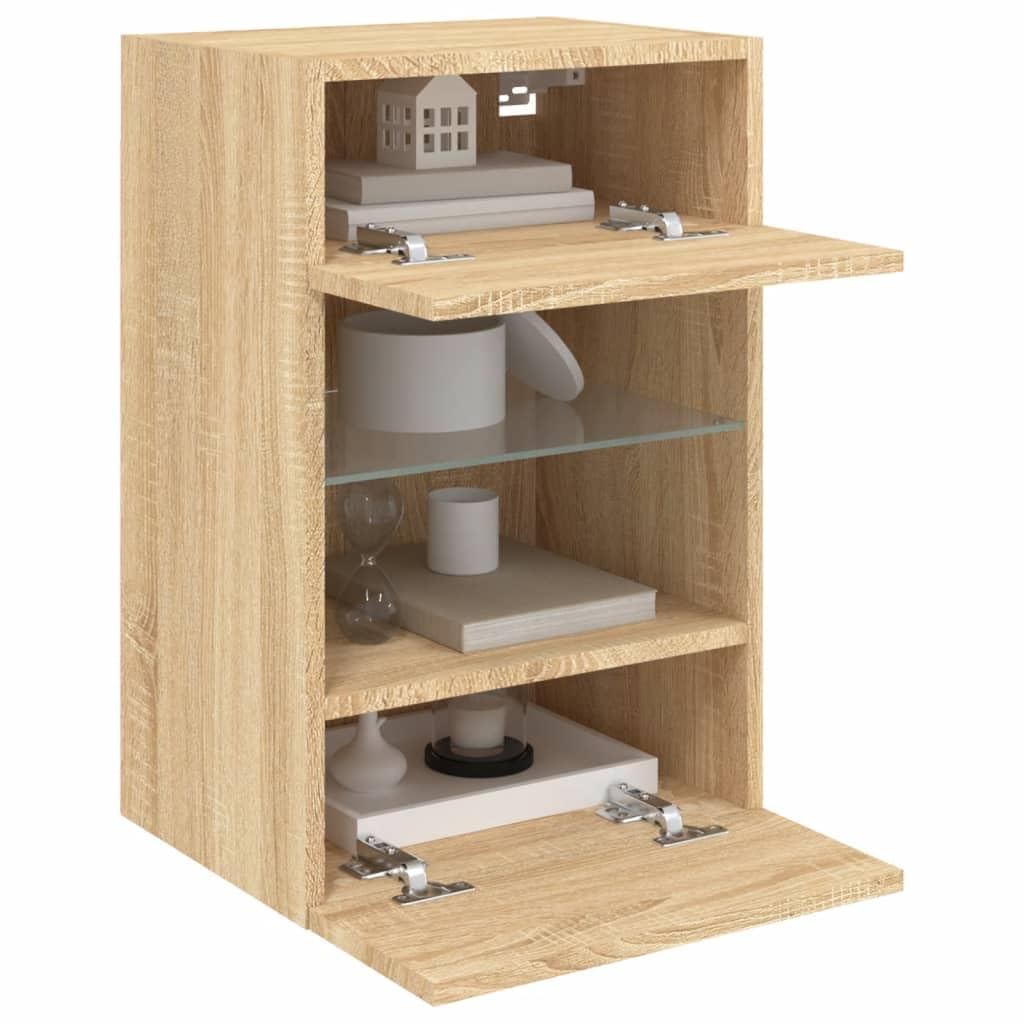 ShGaxin Meble do telewizora ściennego 2 szt. Dąb Sonoma 40x30x60,5 cm, stół telewizyjny, szafka telewizyjna, szafka telewizyjna, stół telewizyjny, meble do salonu, stół do salonu TV - 837083