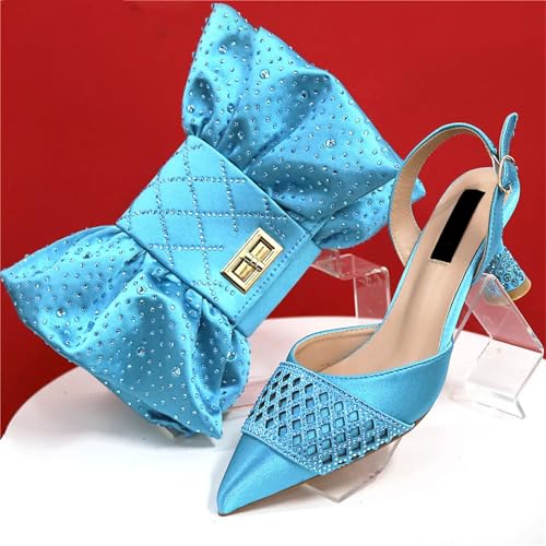 Women Shoes and Matching Bags Decorated with Pointed Toe Wedding Shoes Bride Gold2