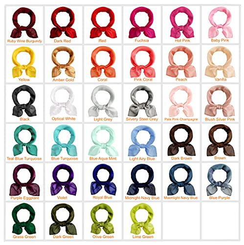 34 Color Variations Sheer Chiffon Square Neck Scarf 27"x27" Neckerchief 1950s Headscarf for Women3