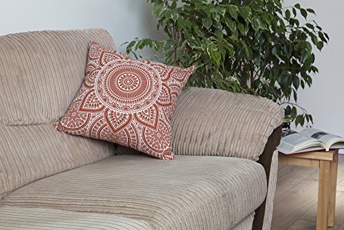 Treewool (Pack Of 2 Decorative Throw Pillow Covers Mandala Accent In 100% Cotton Canvas For Sofa, Couch, Bedroom, Home Decor (18 X 18 Inches, Rust) #TOP5