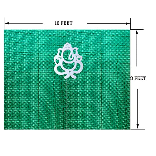 Image of ZEONELYMART Coconut Leaf Backdrop Cloth Hangings for Pooja Housewarming and Wedding etc Events Decoration 10 X 8 Feet (Coconut Cloth with Ganesh) Wedding Backdrop Decoration Cloth