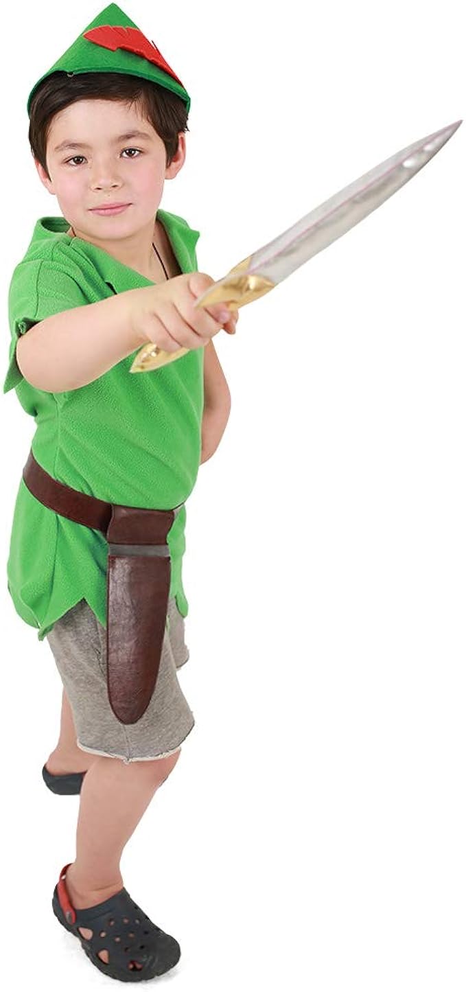 Amazon Coskidzキッズピーターパンコスプレ衣装including Pu剣と帽子 One Size グリーン Le ままごと ごっこ遊び おもちゃ