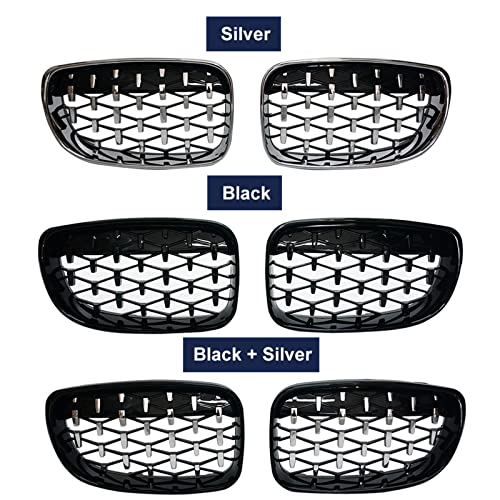 Grilles rein diamant noir brillant pour BMW Série 1 E81 E87 E82 E88