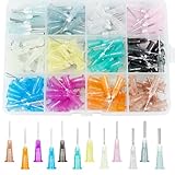 Utoolmart Industrial Dispensing Needle,12 Different Gauge Blunt Tip Syringe Needles with Luer Lock, Stainless Steel Precision Applicator, for Refilling E-Liquid Inks and Syringes, 156PCS