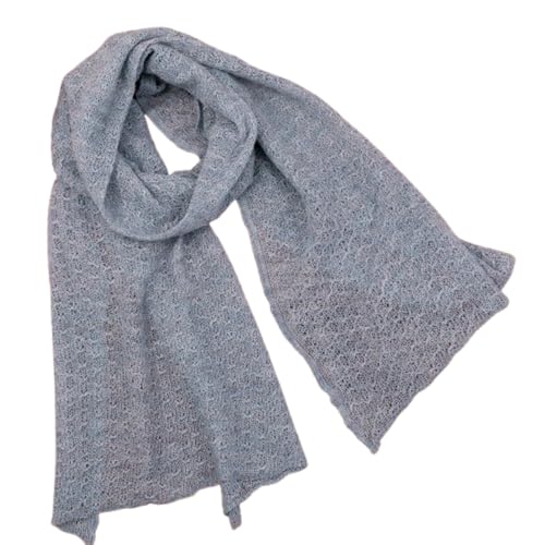 NOVICA Artisan Handmade 100% Baby Alpaca Scarf Wrap in Steel Blue from Peru Wool Accessories Scarves Solid ' Steel Blue Gossamer'