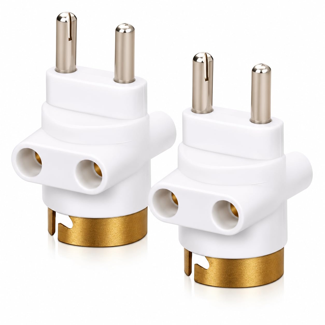 2 pin bulb holder parallel adapter with plug and light socket (pack of 2, white)