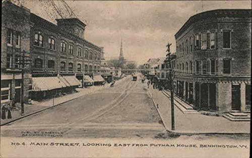 No. 4 Main Street, Looking East from Putnam House Bennington, Vermont VT Original Antique Postcard