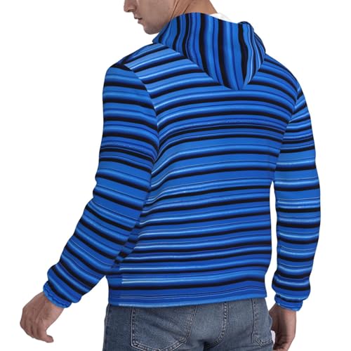 Men's Fleece Pullover Hoodie Long Sleeve Hooded Blue Corrugated Wall Art Sweatshirt Casual Shirts With Pockets4