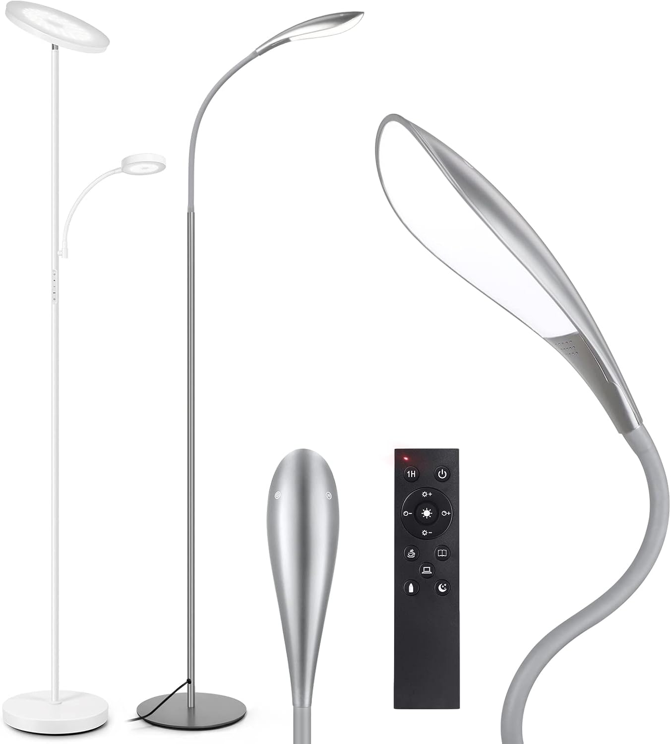 OUTON Floor Lamp, Dimmable Adjustable Gooseneck Standing Lamp,Bright