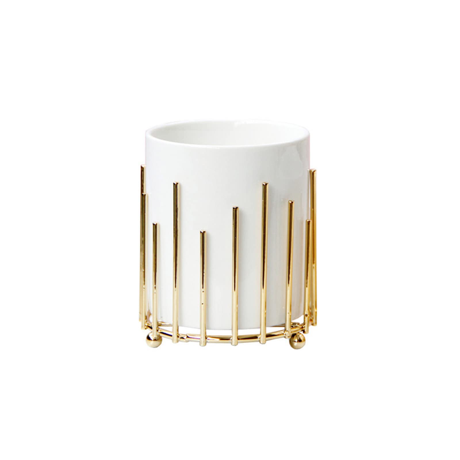Tnbccxn Girls Gold-Large Pen Cup, Pen Pencil Holder Cosmetic Cup Makeup Brush Make Up Brush Holder Container Storage Cup For Desktop Bathroom(Gold-Large)