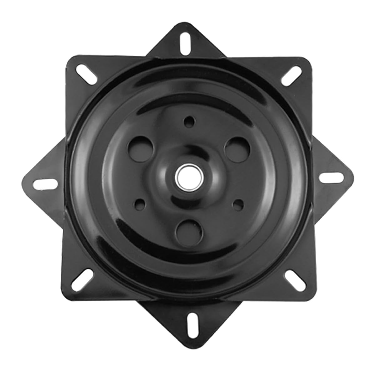 Plaque pivotante en acier noir GALPADA avec trou de 8mm pour chaise de bar et tabouret
