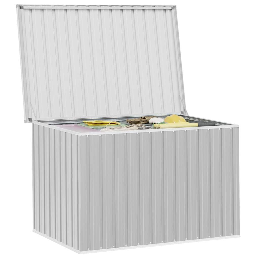 Scatole portaoggetti in acciaio zincato con molto spazio per 1,03 m³, ideale per cuscini, attrezzi, giardino e terrazza, resistente alle intemperie, coperchio pieghevole, robusta scatola