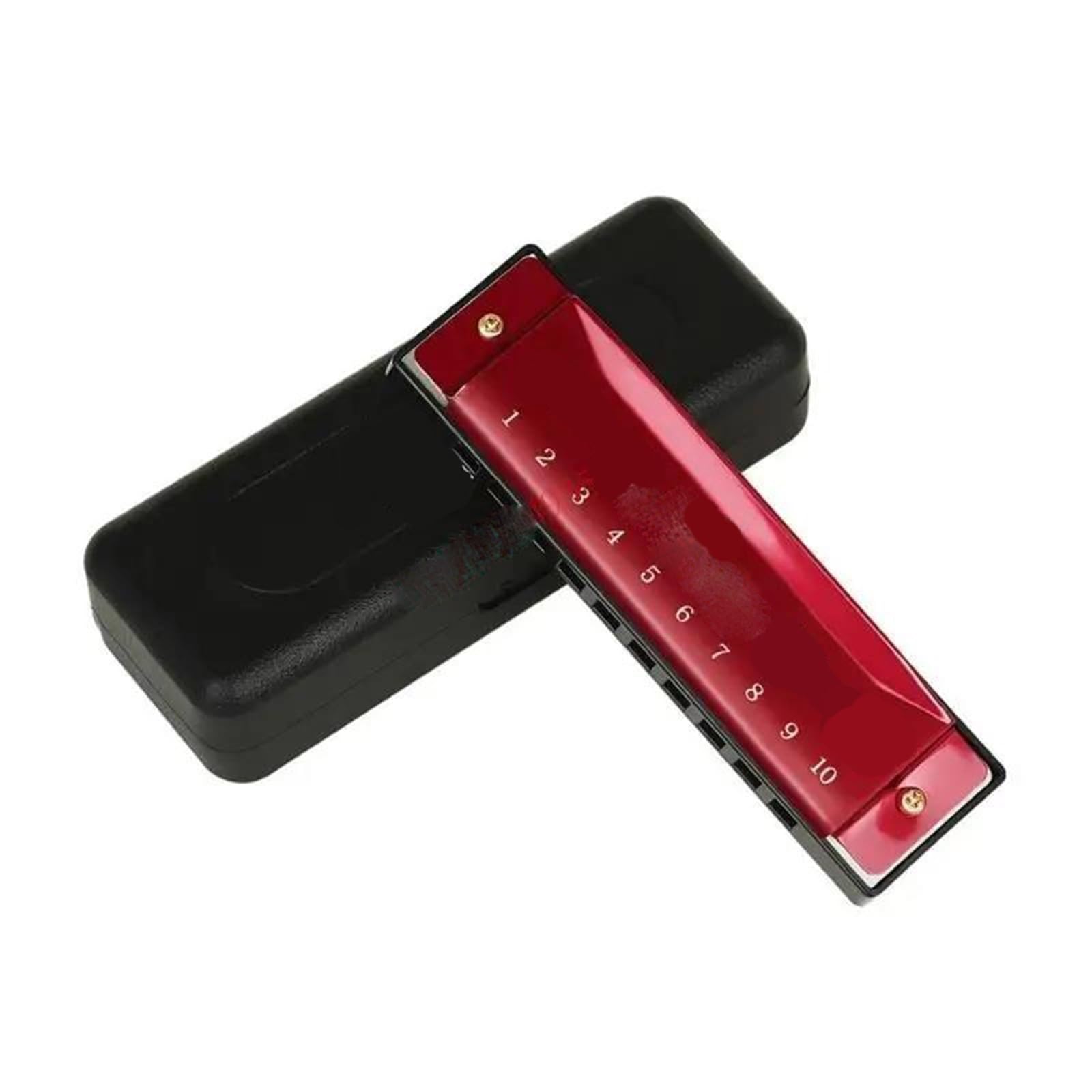Mundharmonika C-Dur-Mundharmonika 10 Löcher 20 Musikinstrument(Red)