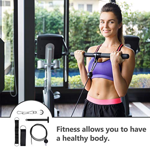 IMIKEYA Sistema de polia de cabos, corda de treinamento de tríceps, pino de carregamento sólido para