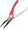 7.8 Saltwater Fishing Pliers with Needle Nose Jaws - Aluminum Grip, Tungsten Cutters | Fishing Tackle Gifts, Fishing Multitool, RedWhite