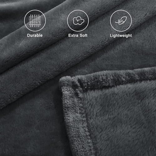 Image of Amazing Super Soft Double Bed Woollen Quilt Cover, 310TC Warm Duvet Cover, Woolen Duvet Cover /Rajai Cover /Blanket Cover /Quilt Cover King Size=90x100 Inches, Winter Blanket Cover (Dark Gray)