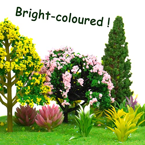 60 Pieces Model Trees 1.1-4.3Inch Mixed Diorama Model Tree Colourful Grass Mini Fake Plants For Diy Crafts, Building Model, Railway Scenery Landscape Supplies #TOP2