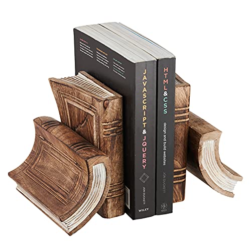 Buchstützen aus Holz,Buchstütze,Rutschfester Buchstopper,Buch-Organizer,Buch-Design Buchstütze,Buchstützen für Regale,Dekorative Buchstützen,Buchstützen für Home Office,Bücherregal-Dekor,Geschenk Cover