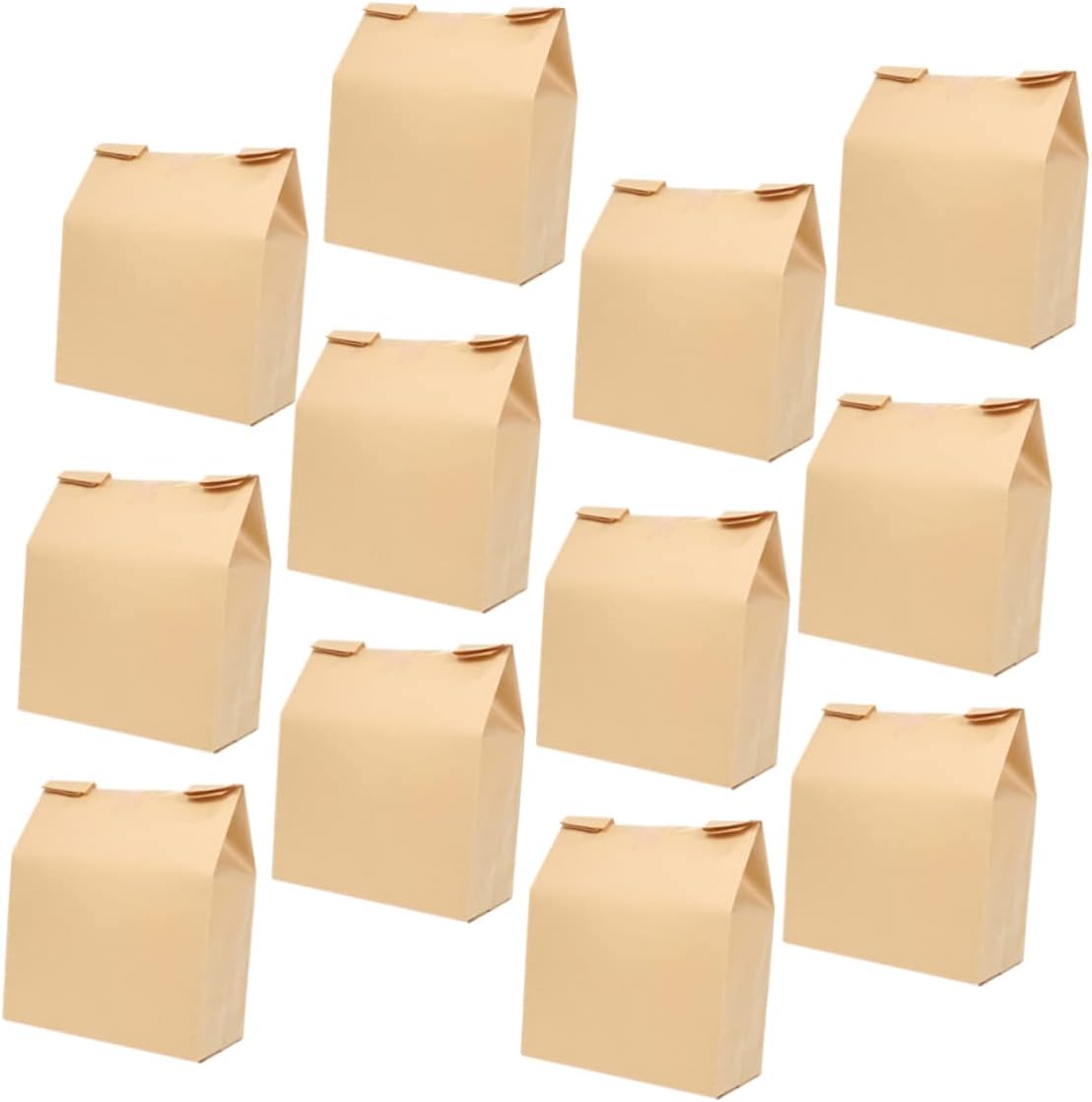 50pcs Paper Bread Bags Window Oil-resistant Baking Pouches for Toast and Cookies Food-safe Kraft Loaf Bags for Baked Goods Packaging