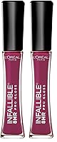 Vista 10 de L'Oreal Paris Maquillaje Infallible Brillo labial hidratante de 8 horas, Fiery, 0.21 onzas líquidas