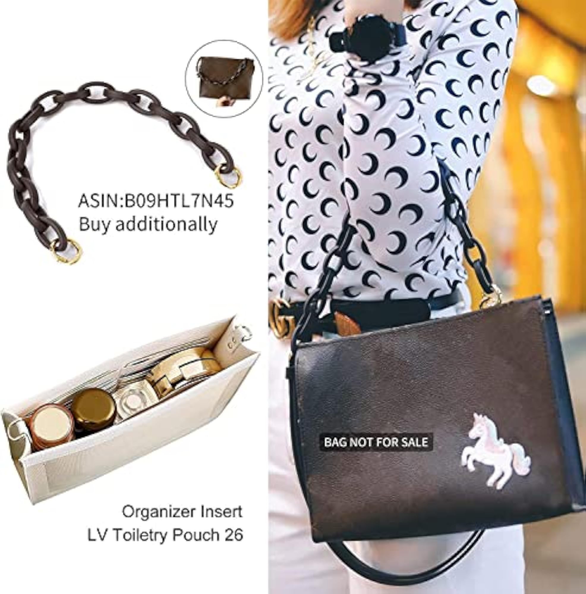 Premium Leather Purse Insert Organizer Compatible with LV Toiletry Pouch