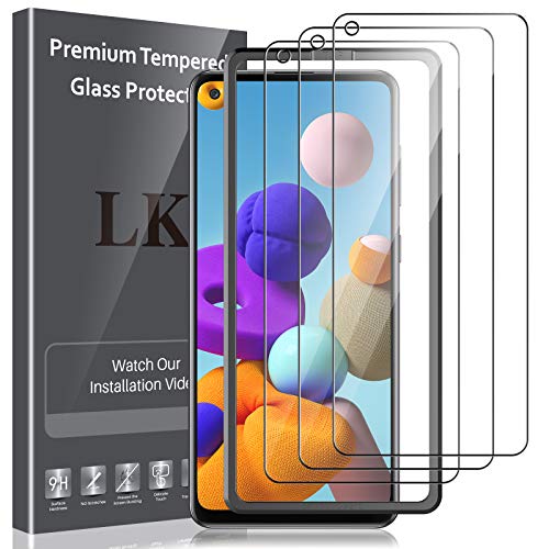 LK Compatible con Samsung Galaxy A21S Protector de Pantalla,3 Pack,9H Dureza Cristal...