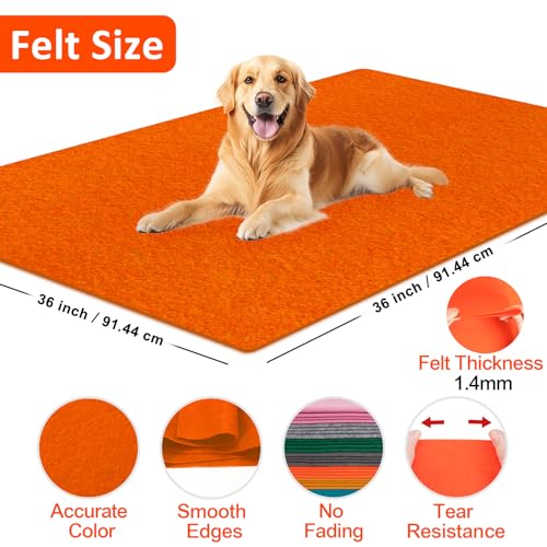 Image of XSEINO Orange Large Felt Fabric 36 inch X 36 inch(1 Square Yard), 1.4 mm Thick Soft Felt Fabric Sheet for Crafts, Orange Series Colors Soft Nonwoven Fabric, Fit for Decoration, Sewing, DIY Crafts