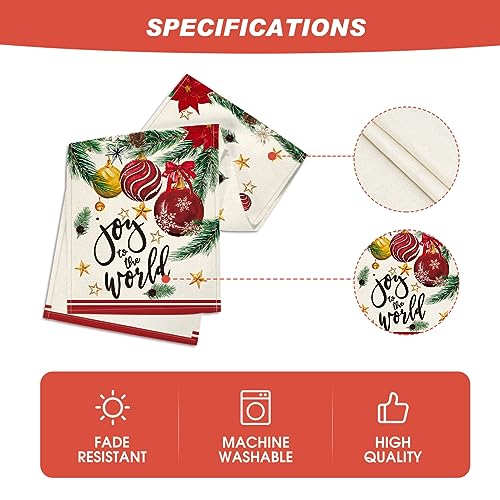 Artoid Mode TABLERUNNER-CHRISTMAS-33183-181 Joy To The World Xmas Balls Christmas Table Runner thumb #4