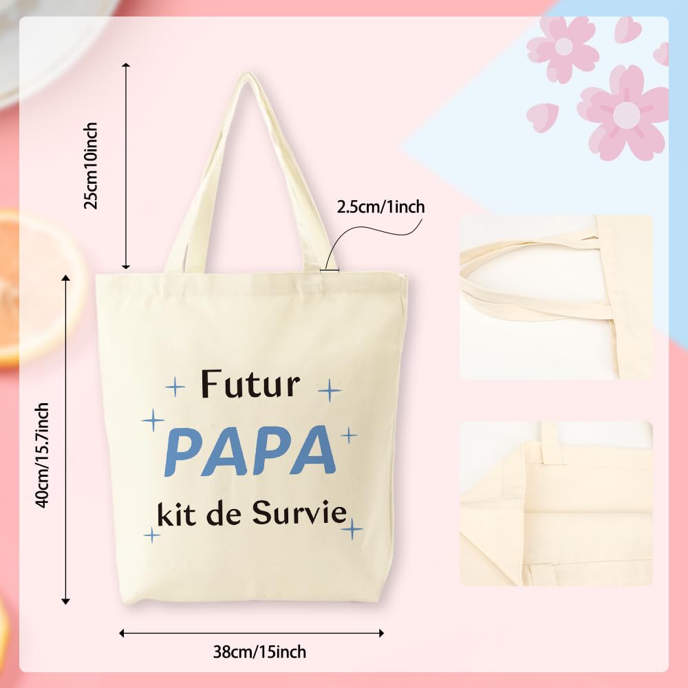 Tote Bag Kit de Survie Futur Papa Annonce Grossesse Idée Cadeau Fête des Pères