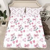 feelingyou Funda de cama con diseño de patines de hielo (1 sábana bajera + 1 funda de almohada), guantes de invierno, sombreros, patinaje, ropa de cama deportiva, juego de sábanas románticas de copo