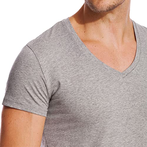 Dninmim Deep V Neck T Shirt for Men Stretch Vee Top Tees Short Sleeve Male Tshirt Undershirt Summer3