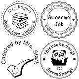 Custom Rubber Stamps Self Inking Stamps Personalized-Teacher Library Book Stamps 1-5/8"Diameter